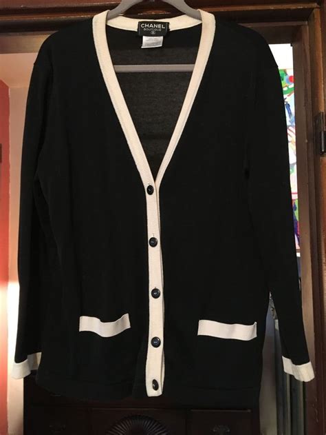 chanel cardigan black|Chanel cardigan customer service.